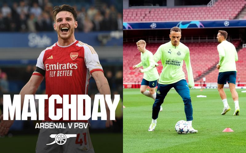 Kết quả Arsenal vs PSV, 2h ngày 21/9/2023 Cúp C1 2023/24