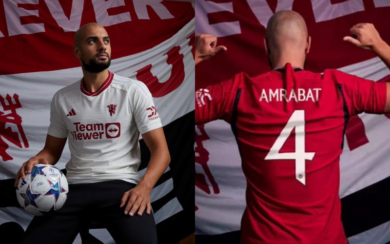 Sofyan Amrabat mang áo số 4 ở Man United