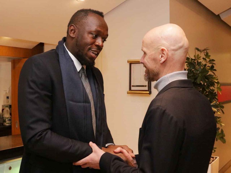 Usain Bolt trò chuyện cùng Erik ten Hag