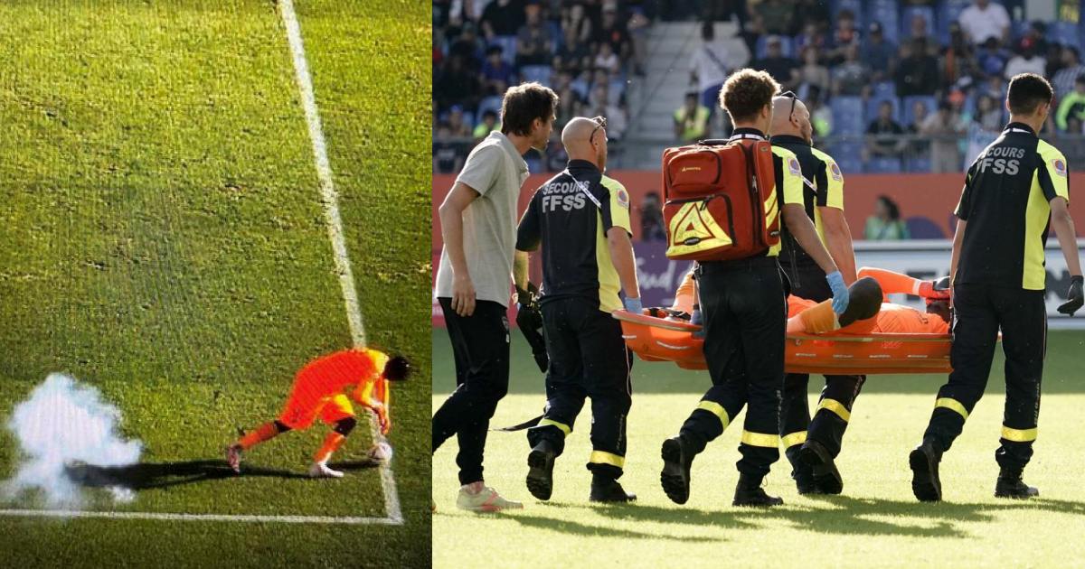 Thủ môn bị CĐV tấn công pháo sáng trận Montpellier vs Clermont Foot