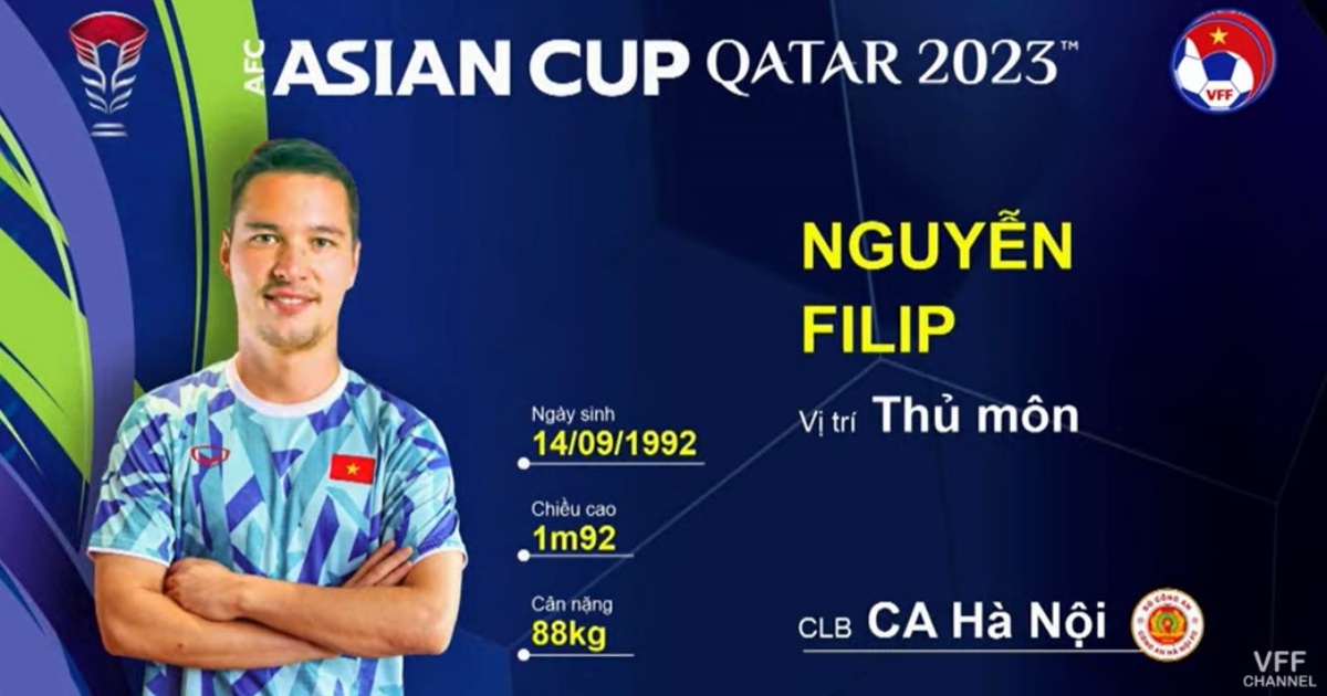 Công bố danh sách đội tuyển Việt Nam dự Asian Cup 2023: Lần đầu cho Nguyễn Filip