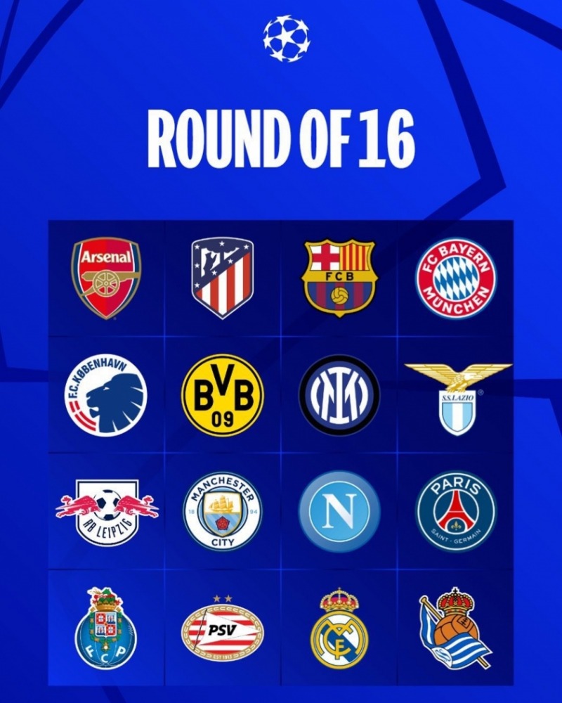 Vòng 1/8 Champions League 2023/24: 16 đội bóng tranh tài